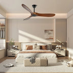 Ceiling Fan Wooden Blades Remote & 6 Speeds
