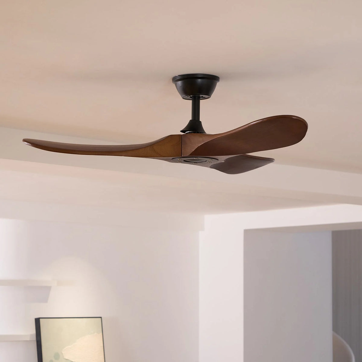 Ceiling Fan Wooden Blades Remote & 6 Speeds