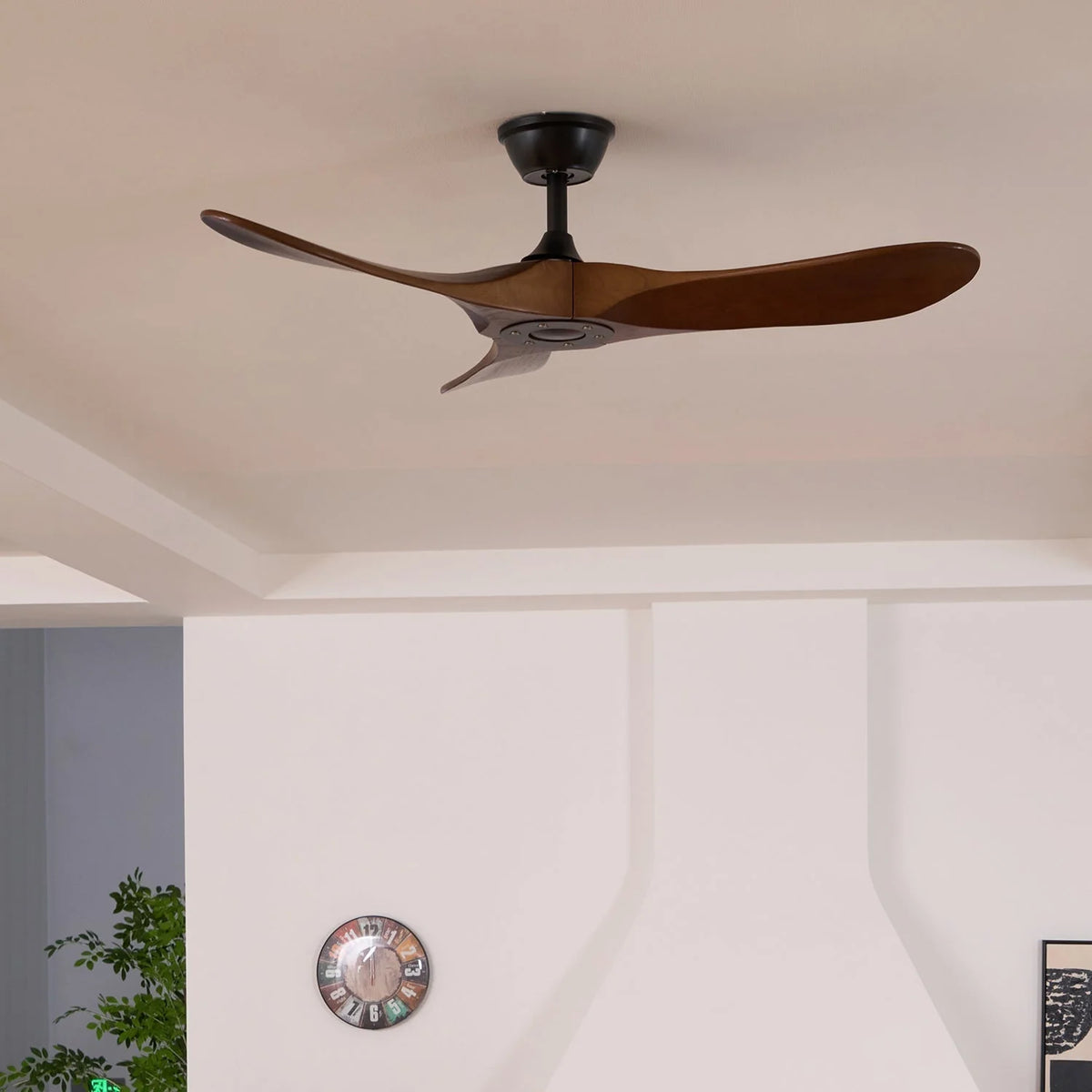 Ceiling Fan Wooden Blades Remote & 6 Speeds