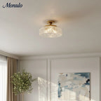 Ceiling Lamp 30.5 cm Ribbed Glass Metal Frame