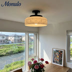 Ceiling Lamp 30.5 cm Ribbed Glass Metal Frame