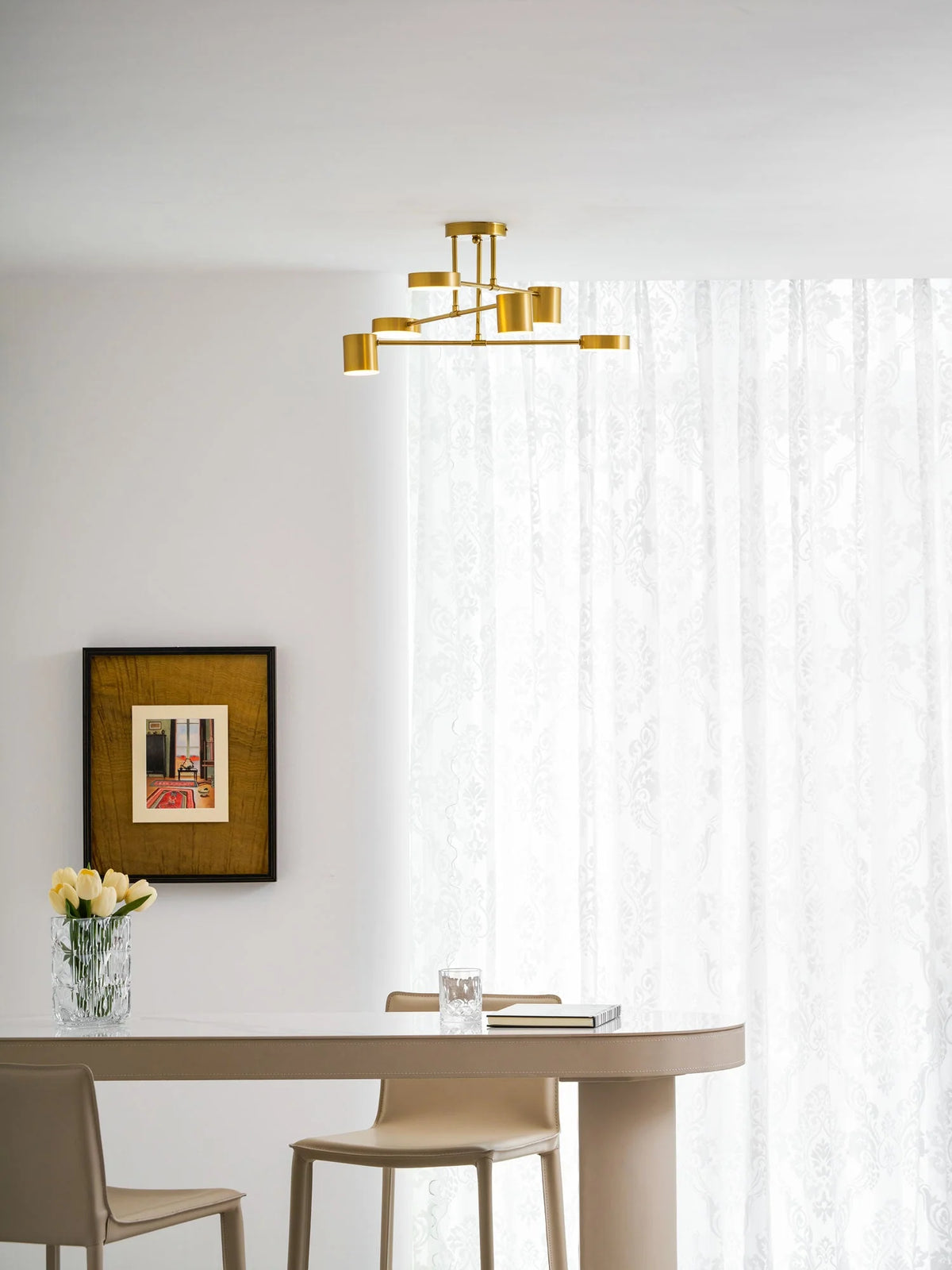 Ceiling Lamp 6-Arm Integrated LED Dimmable