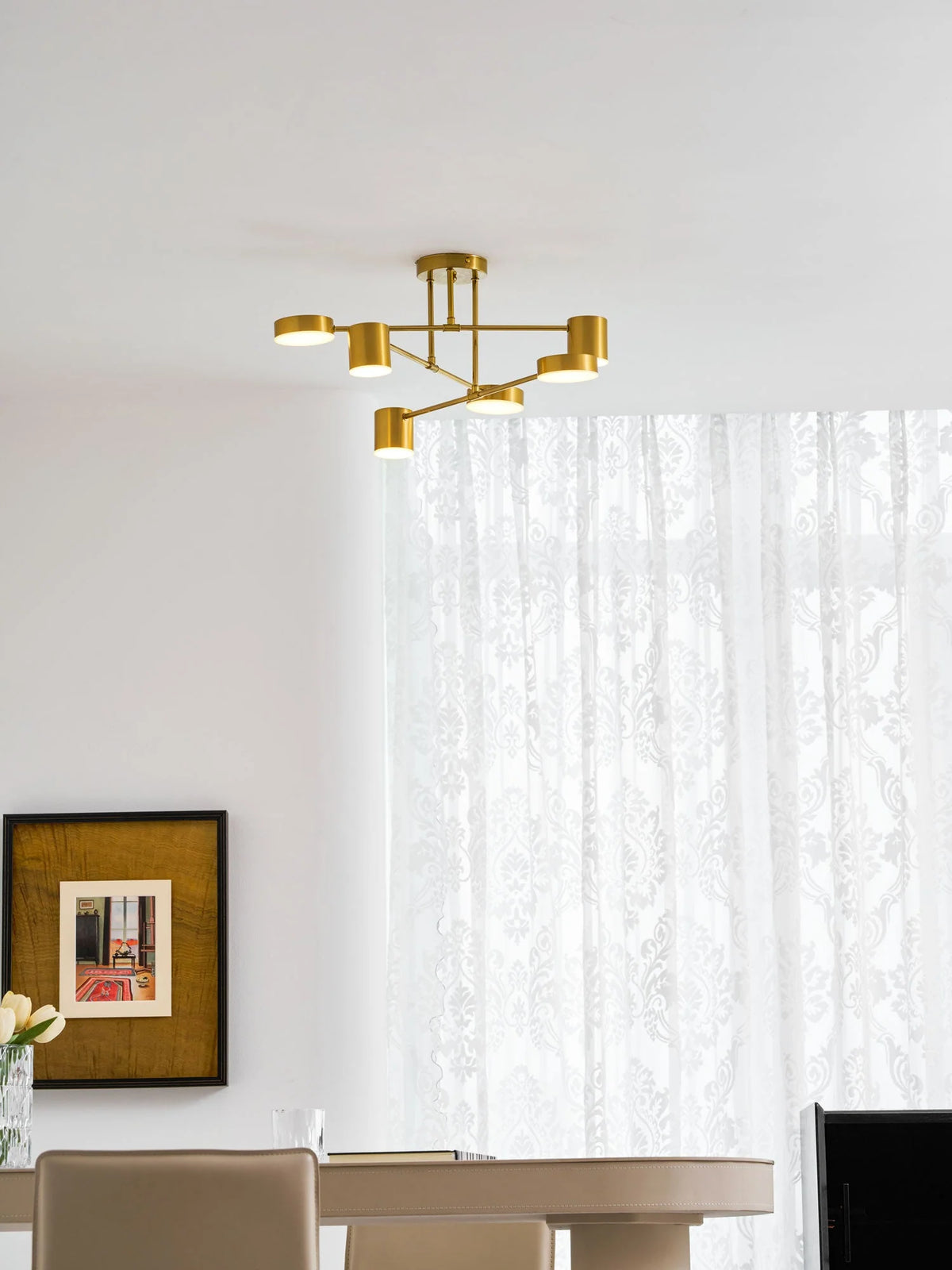 Ceiling Lamp 6-Arm Integrated LED Dimmable