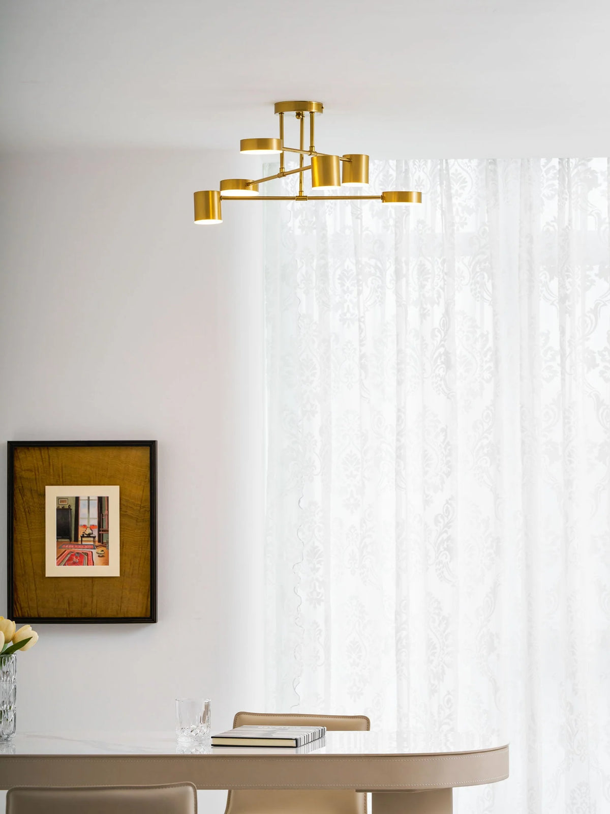 Ceiling Lamp 6-Arm Integrated LED Dimmable