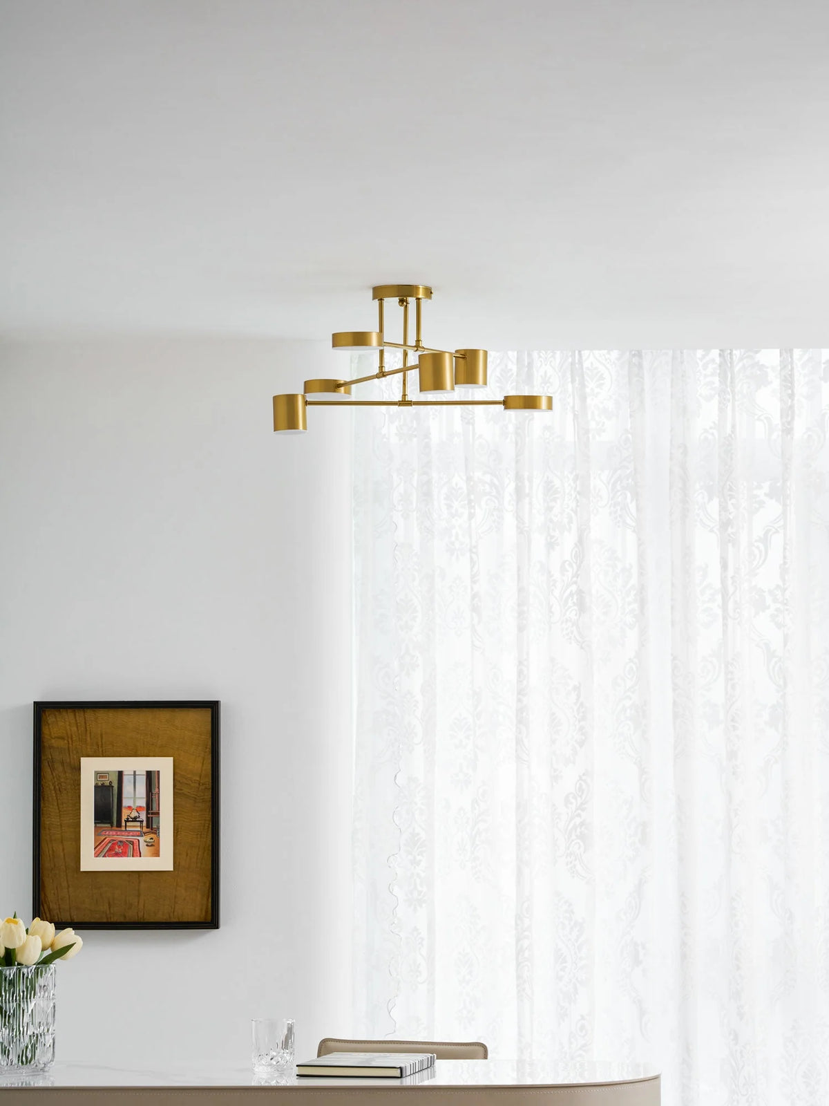 Ceiling Lamp 6-Arm Integrated LED Dimmable