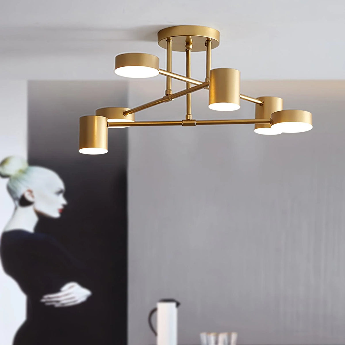 Ceiling Lamp 6-Arm Integrated LED Dimmable