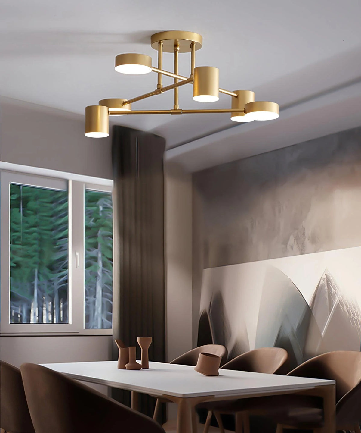 Ceiling Lamp 6-Arm Integrated LED Dimmable
