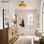 Ceiling Lamp Bauhaus Glass Disc Brass & Chrome