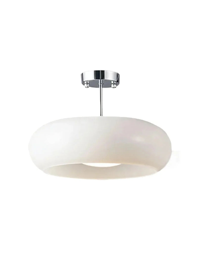 Ceiling Lamp Bauhaus Glass Disc Brass & Chrome