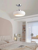 Ceiling Lamp Bauhaus Glass Disc Brass & Chrome