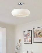 Ceiling Lamp Bauhaus Glass Disc Brass & Chrome