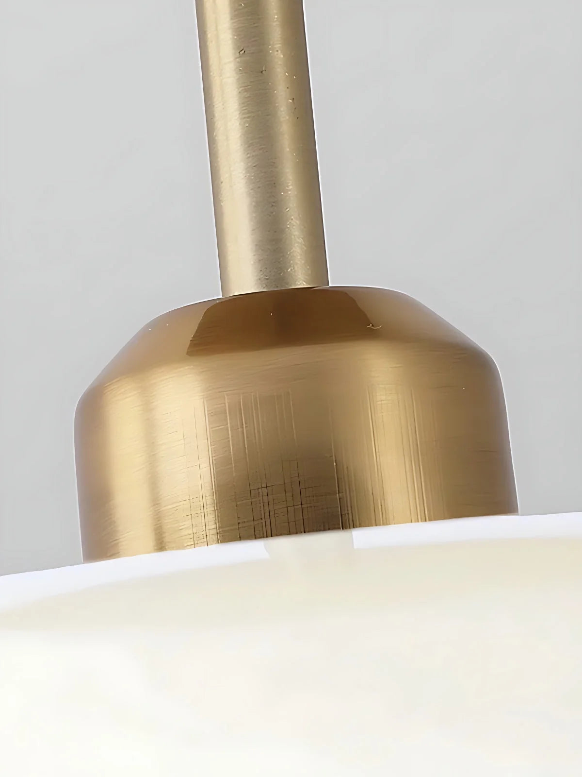Ceiling Lamp Bauhaus Glass Disc Brass & Chrome