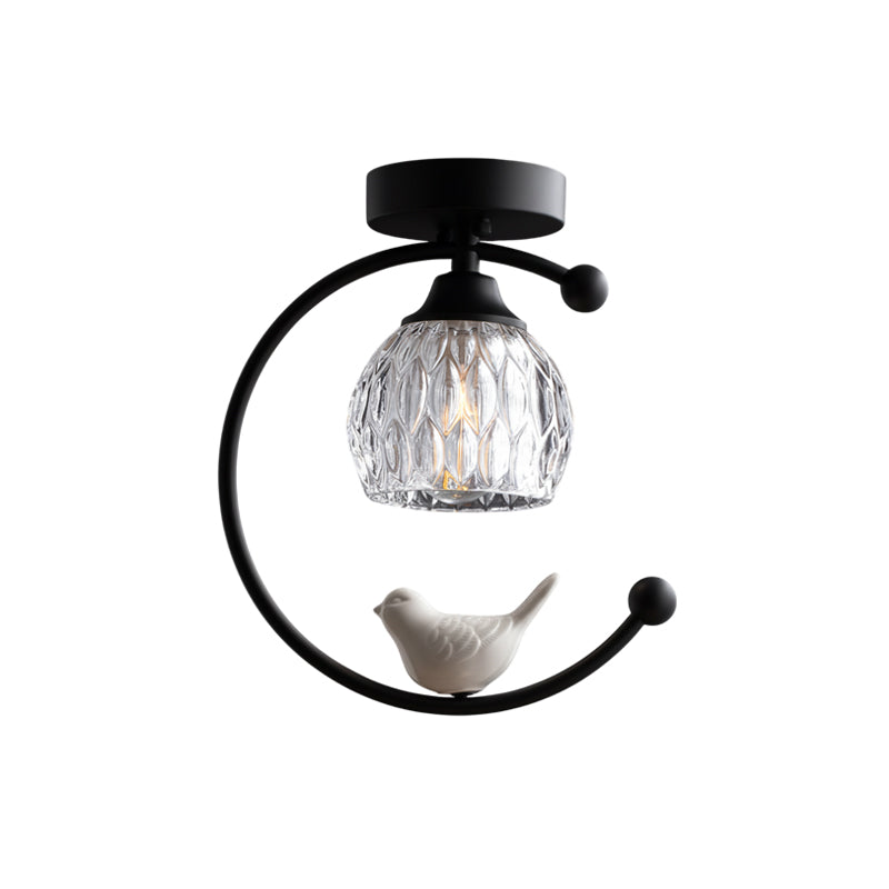 Ceiling Lamp Ceramic Bird Motif LED Compatible
