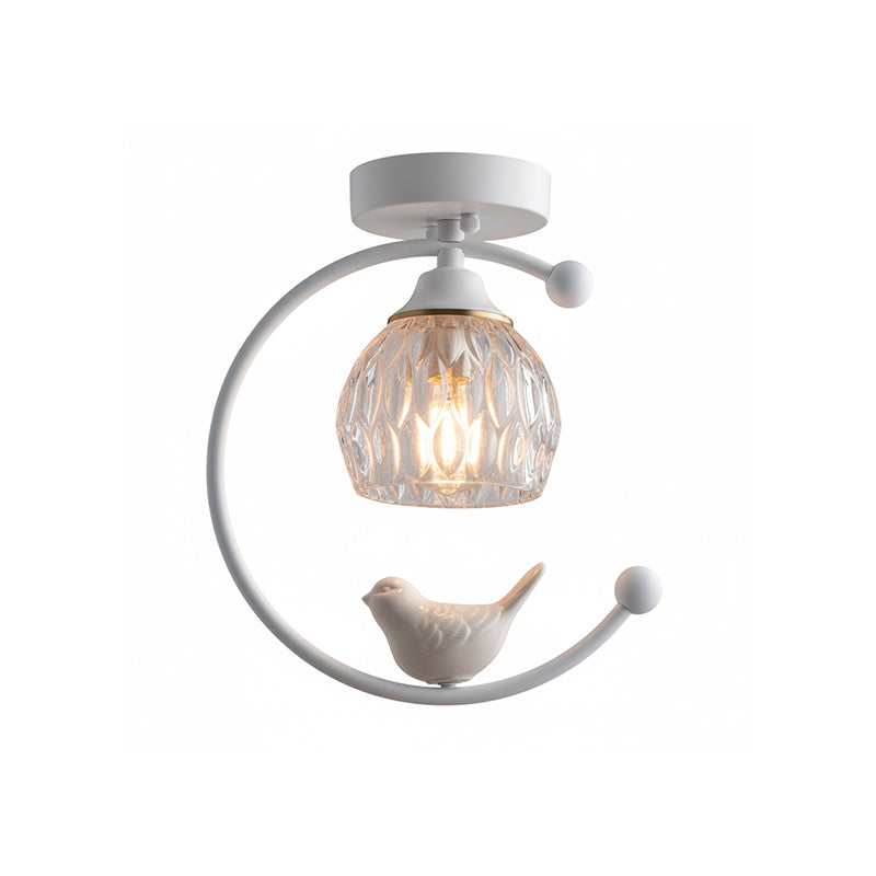 Ceiling Lamp Ceramic Bird Motif LED Compatible