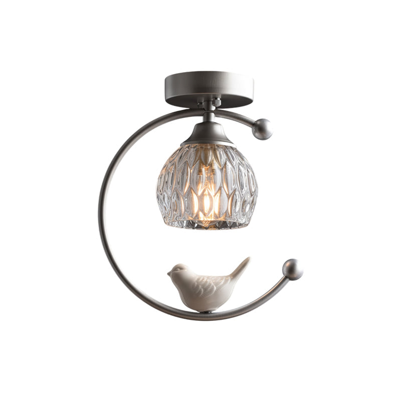 Ceiling Lamp Ceramic Bird Motif LED Compatible