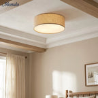 Ceiling Lamp Drum Linen Shade 18 Inch