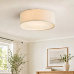 Ceiling Lamp Drum Linen Shade 18 Inch