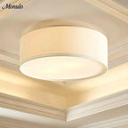 Ceiling Lamp Drum Linen Shade 18 Inch