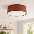 Ceiling Lamp Drum Linen Shade 18 Inch