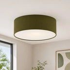 Ceiling Lamp Drum Linen Shade 18 Inch