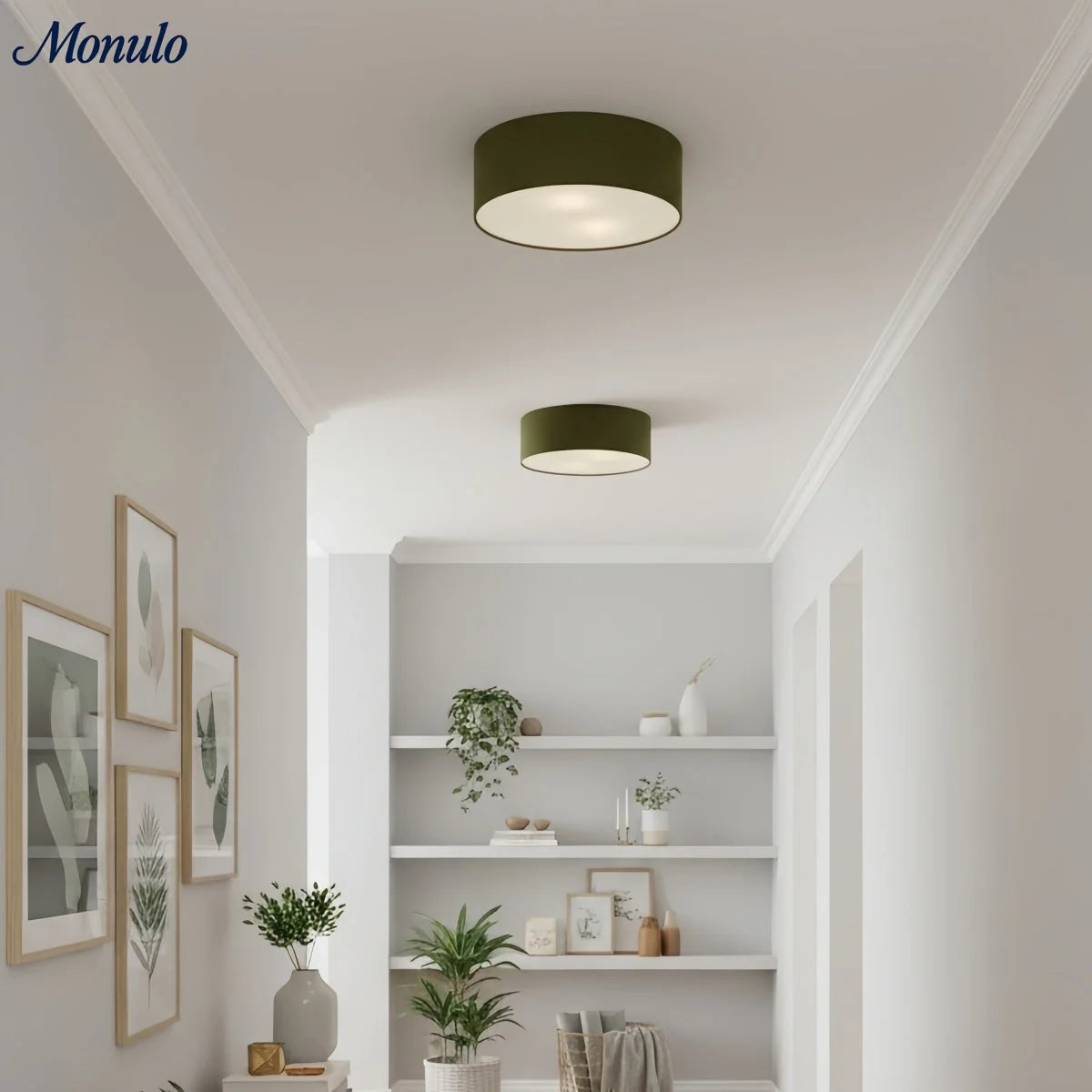 Ceiling Lamp Drum Linen Shade 18 Inch