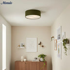 Ceiling Lamp Drum Linen Shade 18 Inch