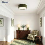 Ceiling Lamp Drum Linen Shade 18 Inch