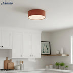 Ceiling Lamp Drum Linen Shade 18 Inch