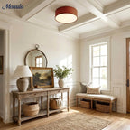 Ceiling Lamp Drum Linen Shade 18 Inch