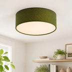 Ceiling Lamp Drum Linen Shade 18 Inch