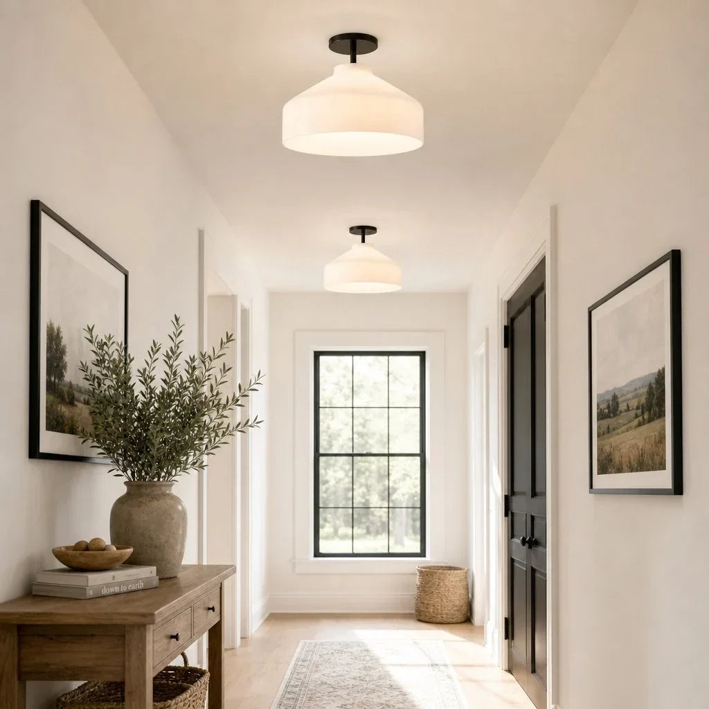 Ceiling Lamp Flush Mount Matte Metal Soft Diffused Light