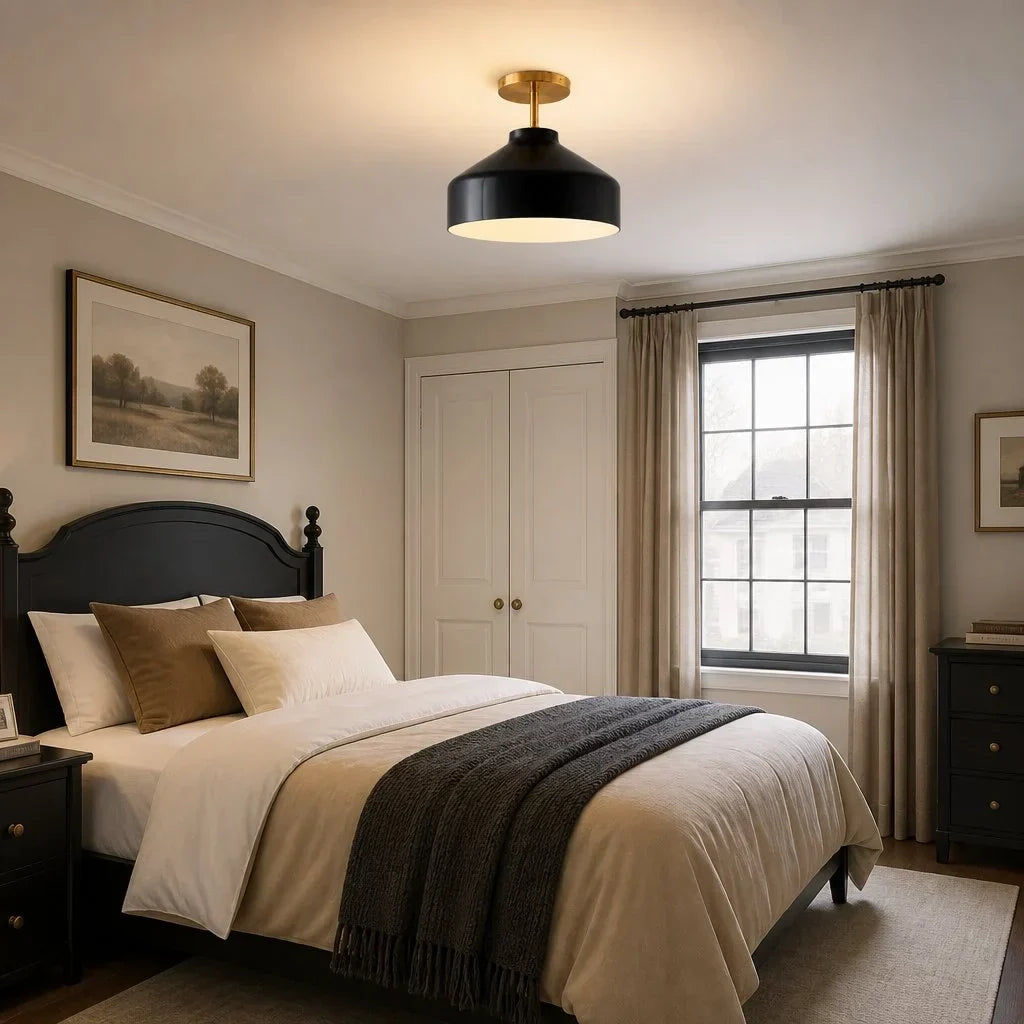 Ceiling Lamp Flush Mount Matte Metal Soft Diffused Light