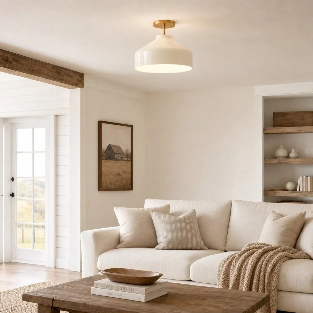 Ceiling Lamp Flush Mount Matte Metal Soft Diffused Light