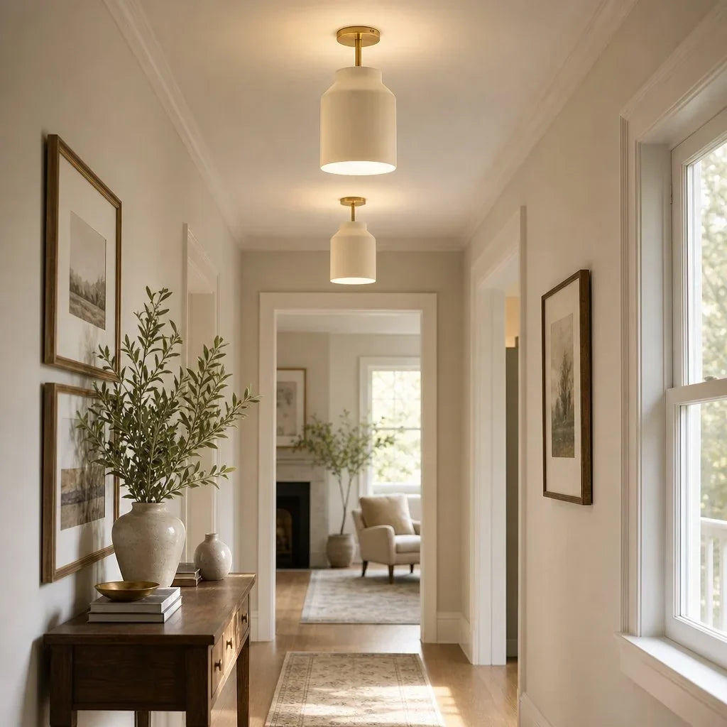 Ceiling Lamp Flush Mount Matte Metal Soft Diffused Light