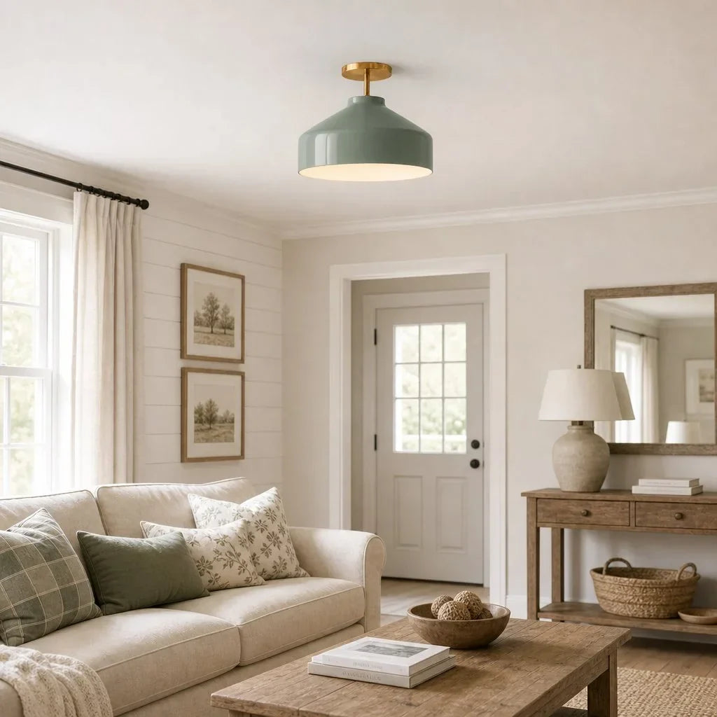 Ceiling Lamp Flush Mount Matte Metal Soft Diffused Light
