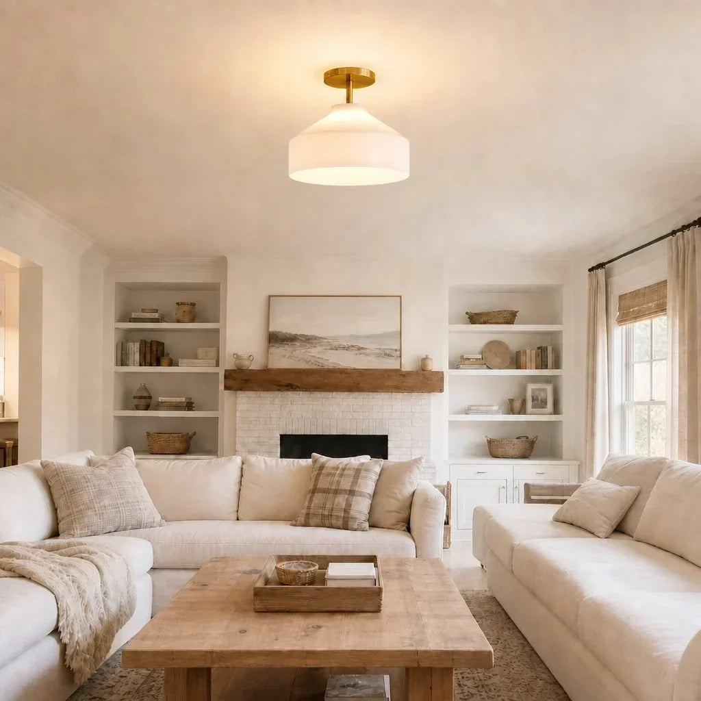 Ceiling Lamp Flush Mount Matte Metal Soft Diffused Light