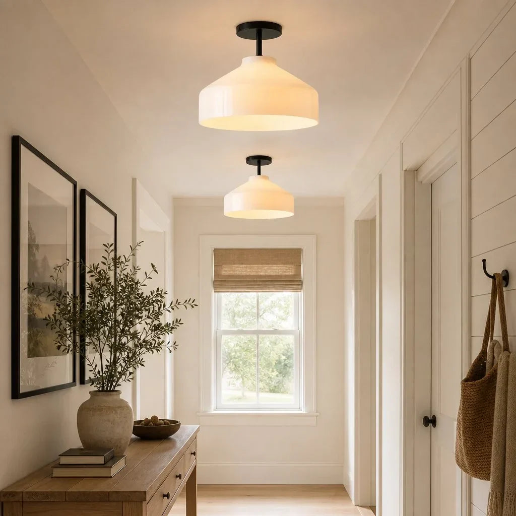 Ceiling Lamp Flush Mount Matte Metal Soft Diffused Light