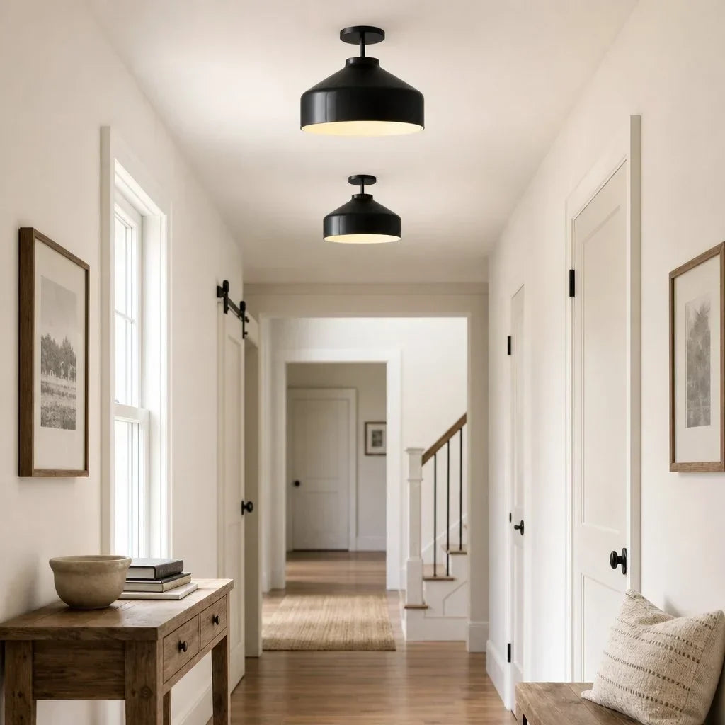 Ceiling Lamp Flush Mount Matte Metal Soft Diffused Light