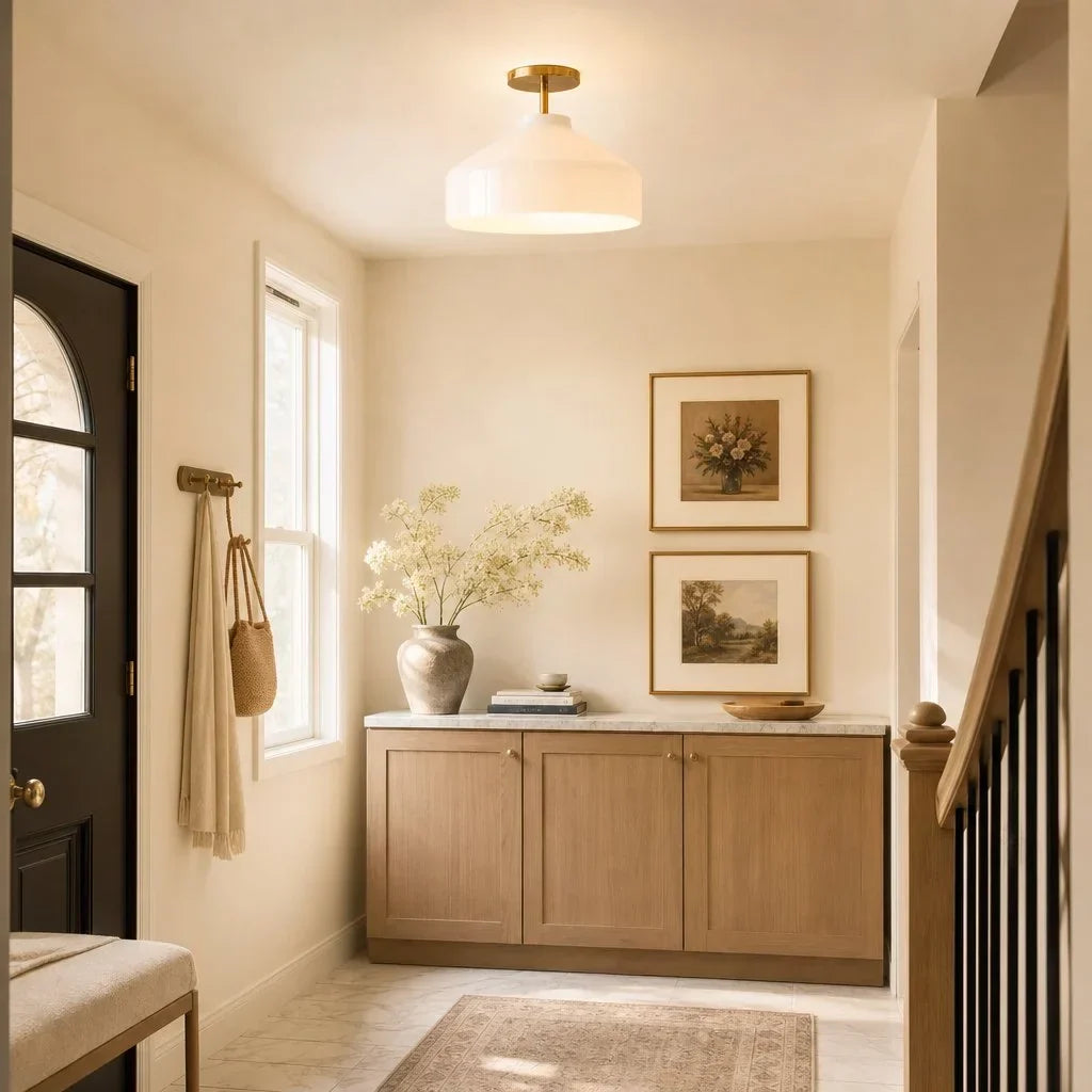 Ceiling Lamp Flush Mount Matte Metal Soft Diffused Light