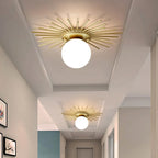 Ceiling Lamp Frosted Glass & Gold Finish
