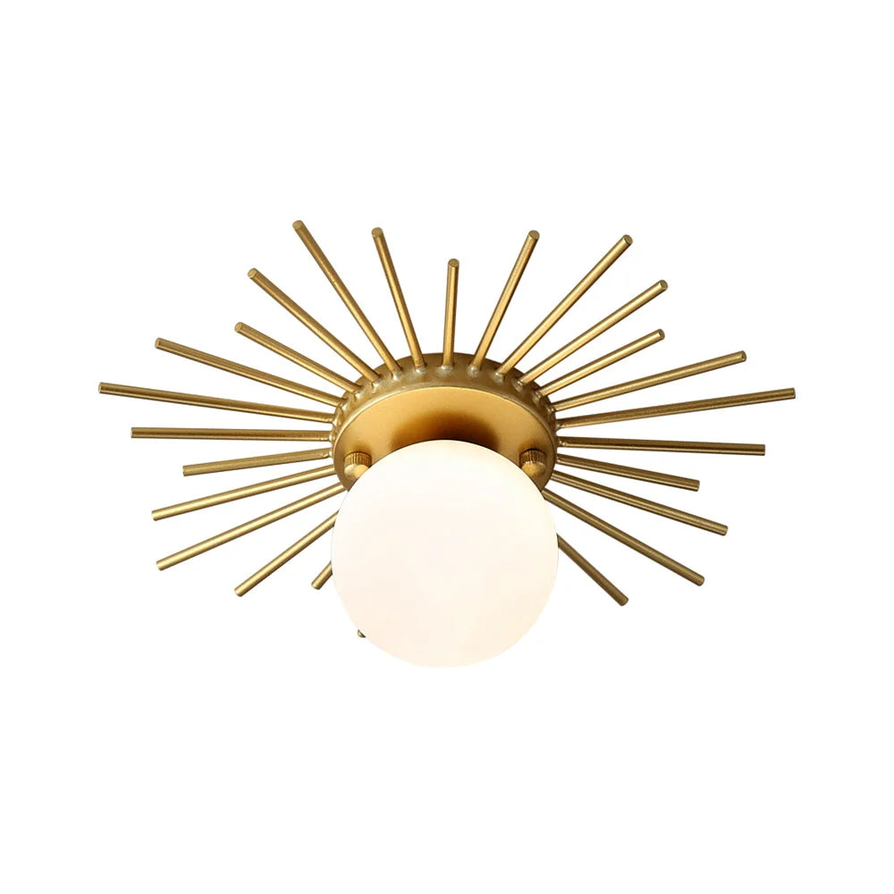 Ceiling Lamp Frosted Glass & Gold Finish