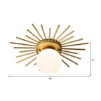 Ceiling Lamp Frosted Glass & Gold Finish