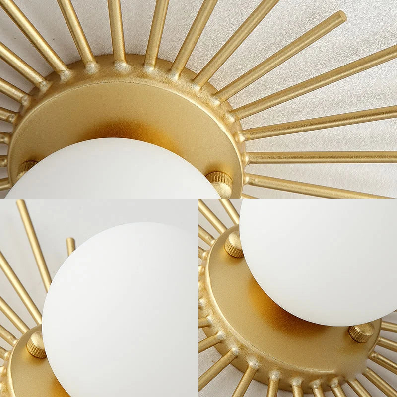 Ceiling Lamp Frosted Glass & Gold Finish
