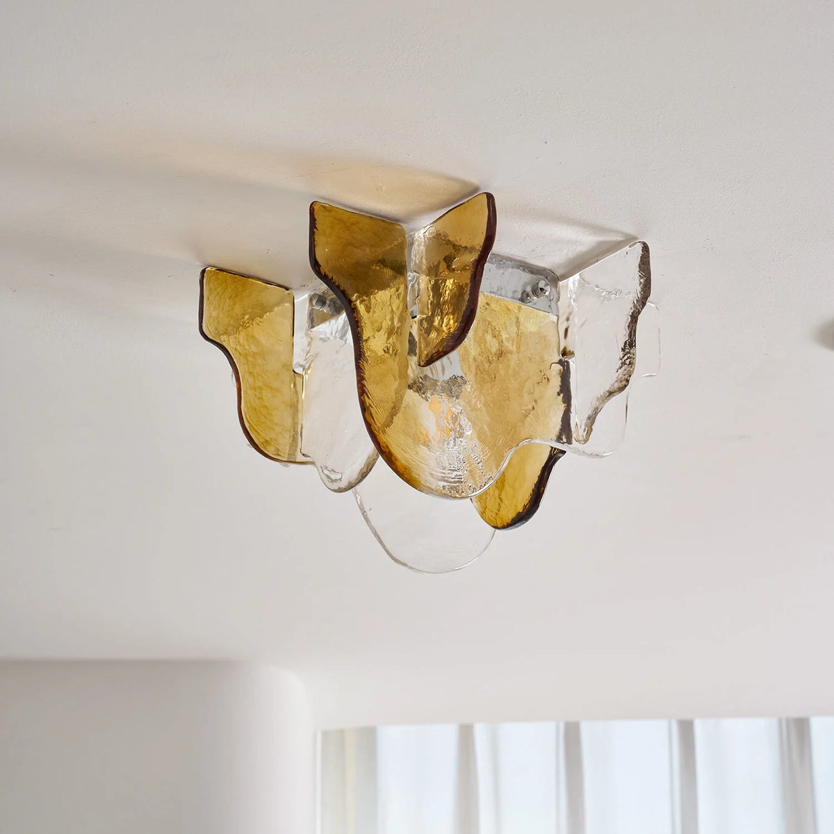 Ceiling Lamp Hand-Blown Gradient Glass Dimmable Warm Glow