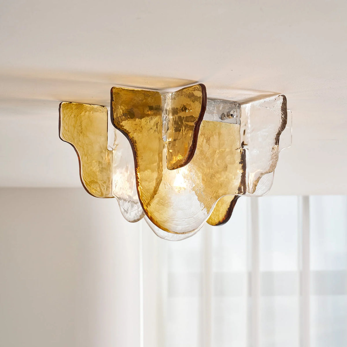 Ceiling Lamp Hand-Blown Gradient Glass Dimmable Warm Glow