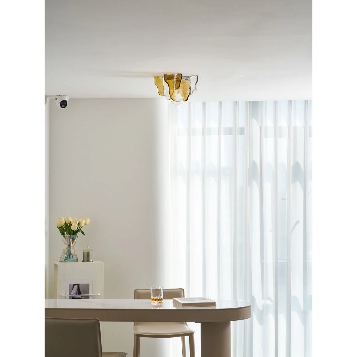 Ceiling Lamp Hand-Blown Gradient Glass Dimmable Warm Glow