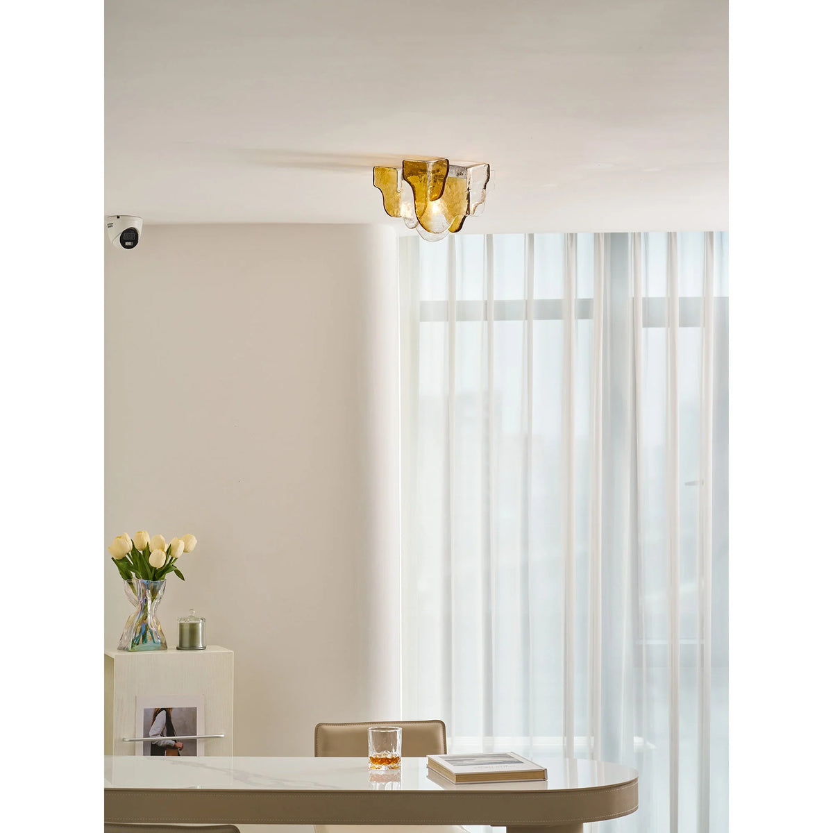 Ceiling Lamp Hand-Blown Gradient Glass Dimmable Warm Glow