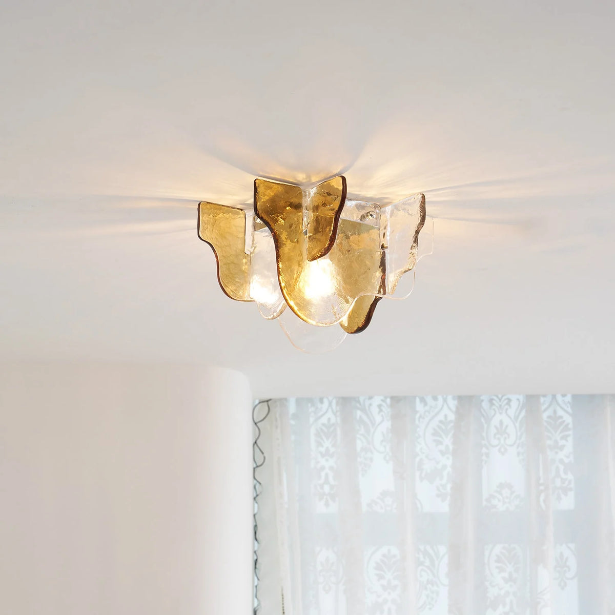 Ceiling Lamp Hand-Blown Gradient Glass Dimmable Warm Glow