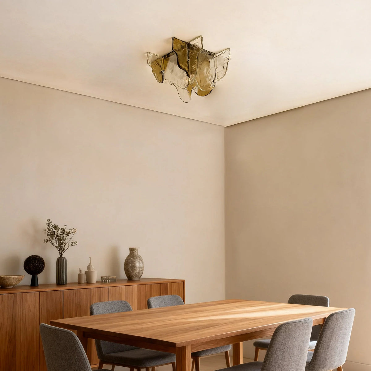Ceiling Lamp Hand-Blown Gradient Glass Dimmable Warm Glow