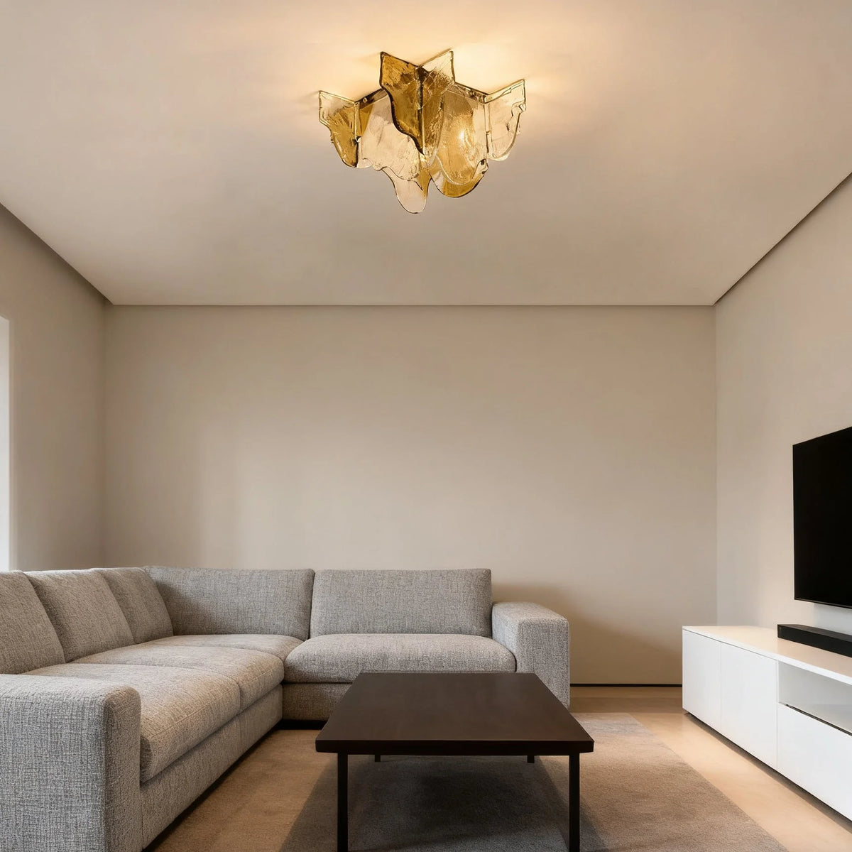 Ceiling Lamp Hand-Blown Gradient Glass Dimmable Warm Glow